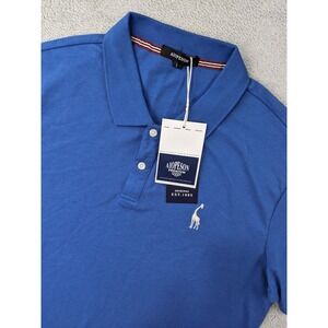 Mens AIOPEOSN Polo Shirt Premium Cotton Blend Casual‎ Giraffe Logo Blue L